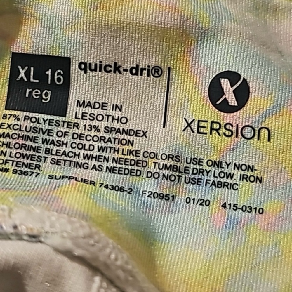 Xersion Girls Leggings Size Large 12Reg Multicolor Quick Dry Elastic Waistband - Picture 9 of 10
